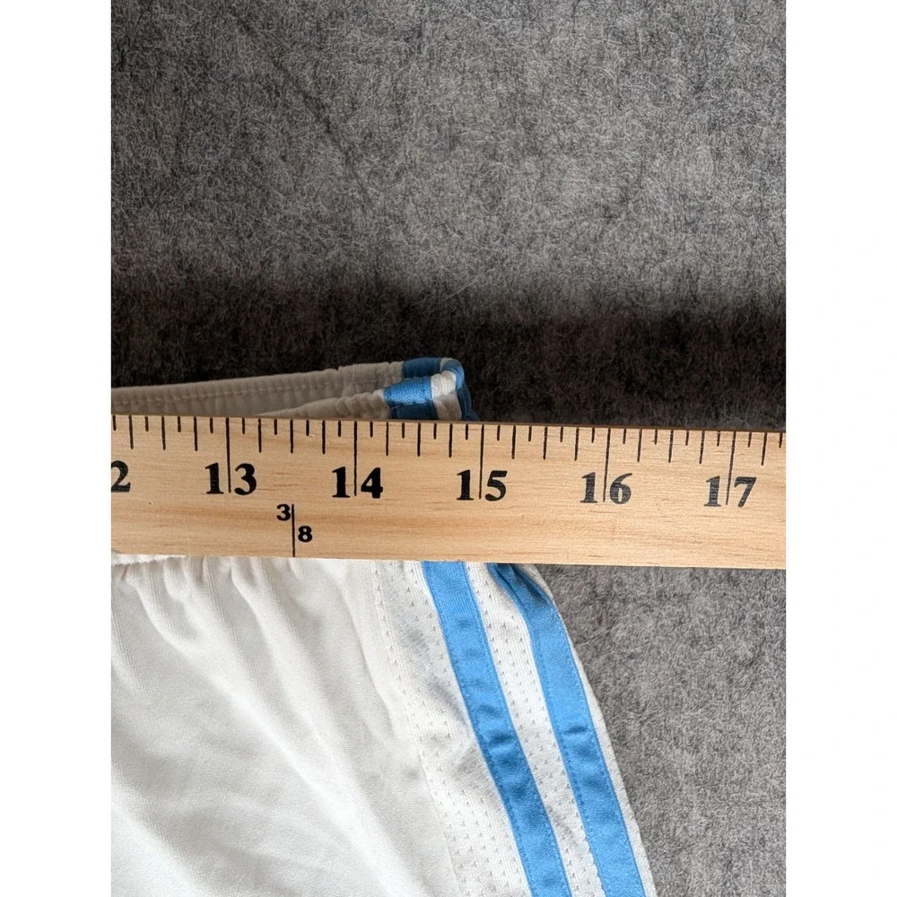 Adidas Aeroready Soccer Shorts White Light Blue Striped Mens Athletic Training